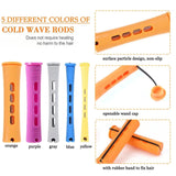 100Pcs Hair Curling Rods Set - Plastic Cold Wave Rollers for Natural, Long or Short Hair Styling - Women'S DIY Hairdressing Tools in Orange, Purple, Gray, Blue, Yellow