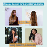 3 Pcs Super Jumbo Adjustable Satin Lined Shower Caps for Long Hair & Braids, Extra Large Shower Cap for Women & Men, Reusable XL with Waterproof Edge for Dreadlocks, Locs (Black) - PHamily Hair Care 