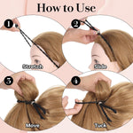 6Pcs Beaded No-Slip Hair Ties for Natural Curly, Adjustable Afro Puff Cuff Drawstring Ponytail Holder, Black Elastic Hair Scrunchies, Large Hair Ties for Women Thick Pineapple Kinky Braids Hair Bands - PHamily Hair Care 