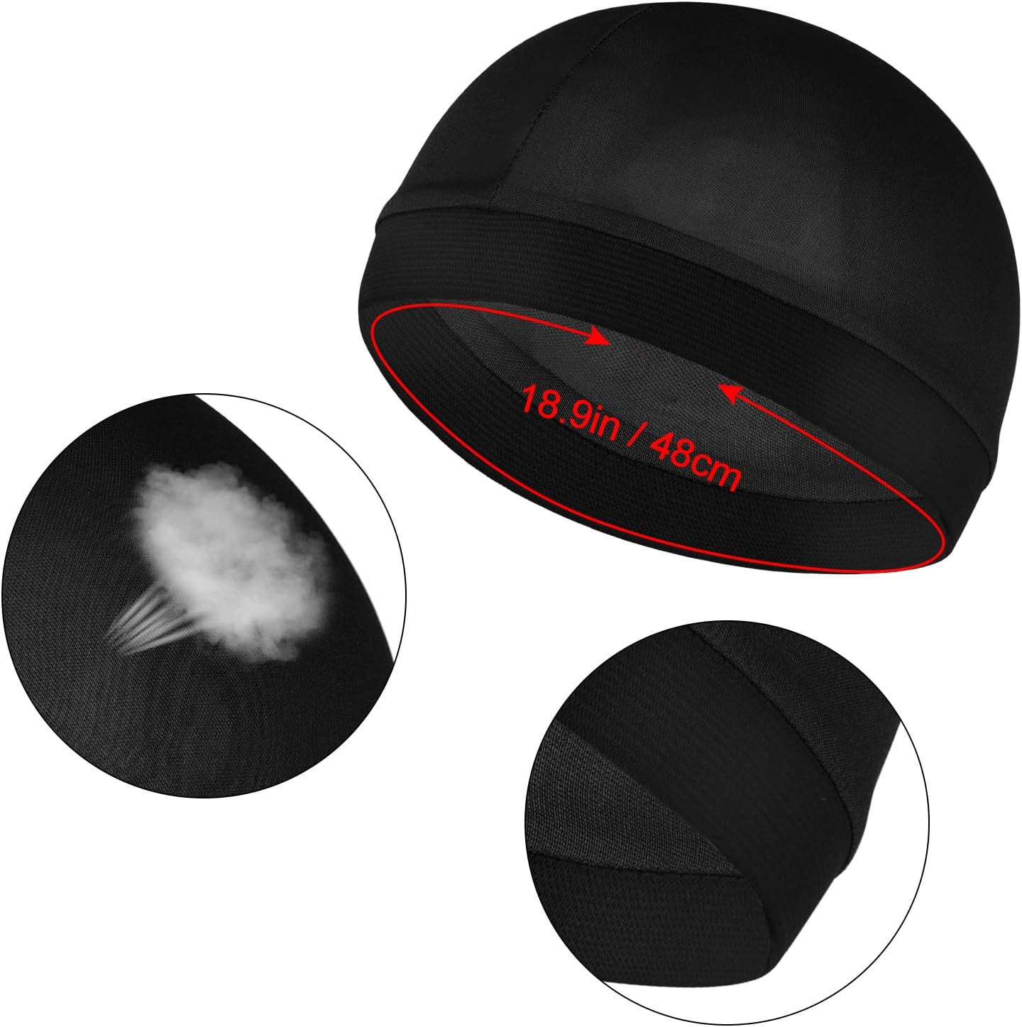 6Pcs Wave Cap for Men Silky Durags Elastic Band Wave Caps for 360 540 720 Waves Soft Breathable Satin Durag Unisex Adults Kids Skullies Beanies Hats Shower Cap