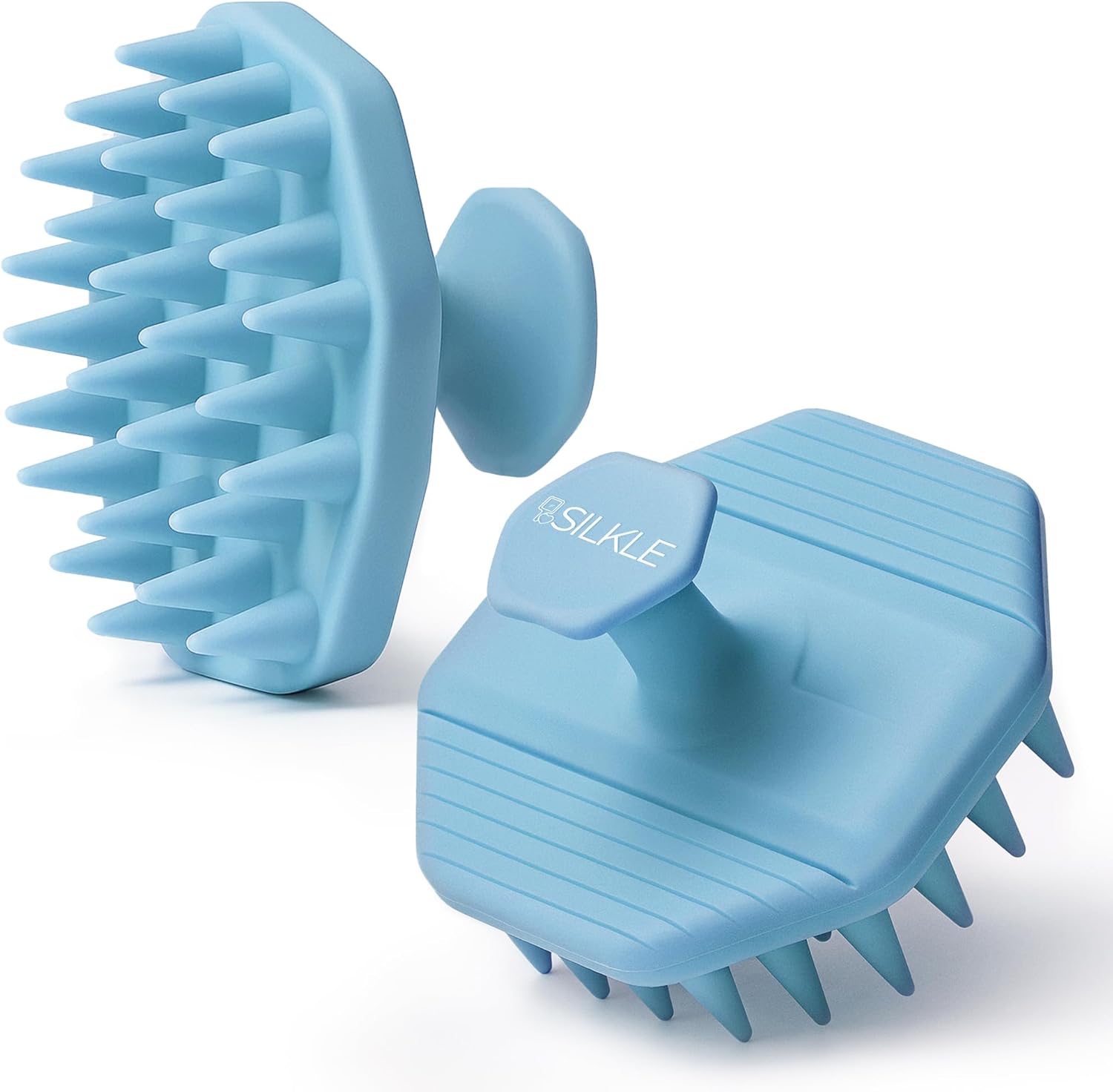 Silicone Scalp Scrubber - Massage Shampoo Brush, Soft Bristles for Hair Growth & Dandruff Removal - Ergonomic Design, Wet & Dry Use, Deep Cleansing Scalp Exfoliator for All Hair Types - Black