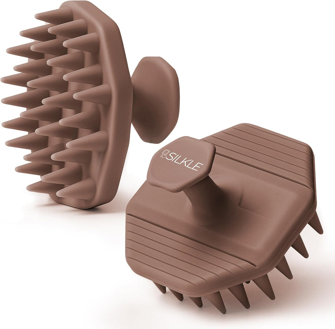 Silicone Scalp Scrubber - Massage Shampoo Brush, Soft Bristles for Hair Growth & Dandruff Removal - Ergonomic Design, Wet & Dry Use, Deep Cleansing Scalp Exfoliator for All Hair Types - Black