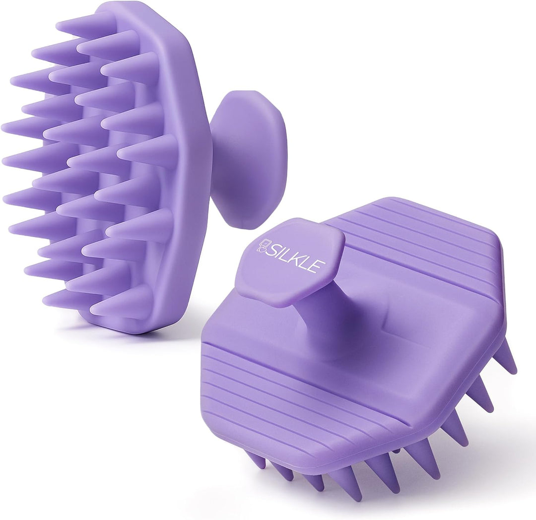 Silicone Scalp Scrubber - Massage Shampoo Brush, Soft Bristles for Hair Growth & Dandruff Removal - Ergonomic Design, Wet & Dry Use, Deep Cleansing Scalp Exfoliator for All Hair Types - Black