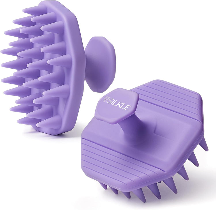 Silicone Scalp Scrubber - Massage Shampoo Brush, Soft Bristles for Hair Growth & Dandruff Removal - Ergonomic Design, Wet & Dry Use, Deep Cleansing Scalp Exfoliator for All Hair Types - Black