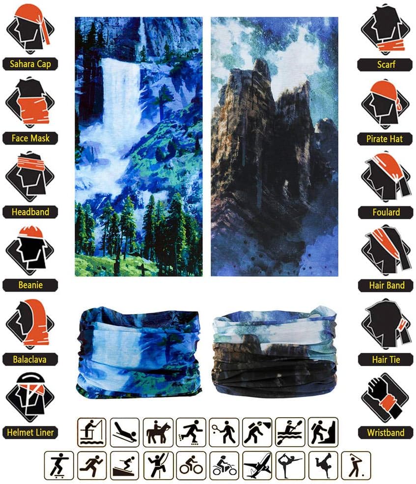 Headband Neck Gaiter Head Wrap Headwear Face Mask Magic Scarf Bandana for Men and Women