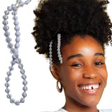 Large Hair Band for Thick, Curly, Natural Hair - Cushioned No Damage Hair Ties Ideal for Braids, Pineapple Hair - Afro Puff Ponytail Holder - Adjustable, Extra Stretchy (Black 2Pk)