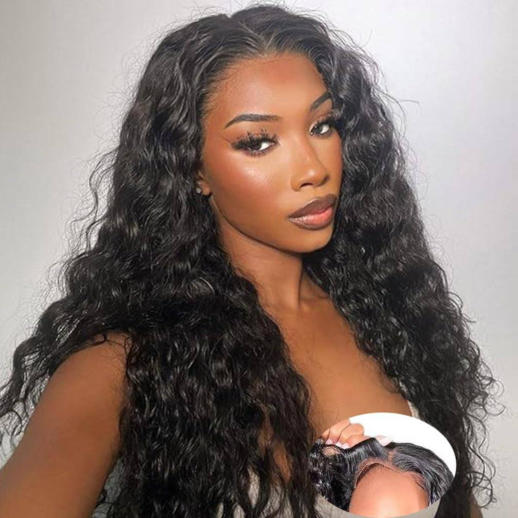 Wear and Go Glueless Wigs Human Hair Pre Plucked Pre Cut Deep Wave Lace Front Wigs 