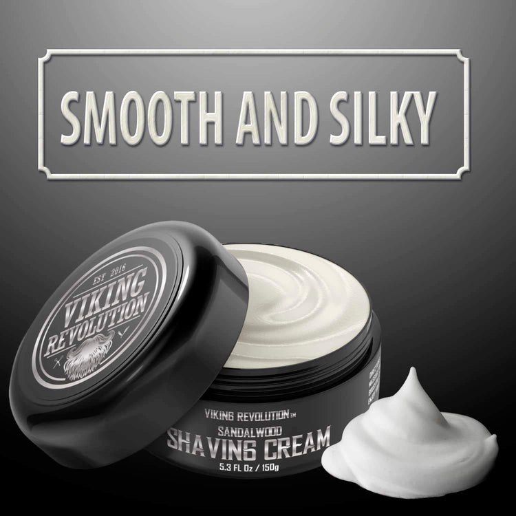 Luxury Shaving Cream for Men- Sandalwood Scent - Soft, Smooth & Silky Shaving Soap - Rich Lather for the Smoothest Shave - 5.3Oz