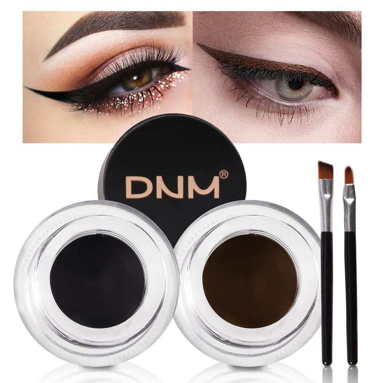 2Pcs Black Brown Gel Eyeliner Pencil Eye Black Face Paint Sticks Makeup Set Waterproof Matte Cream Crayon Eyeliner Pencil Set Cat Eye Liners Eyeshadow Lipstick Delineador De Ojos Contra El Agua