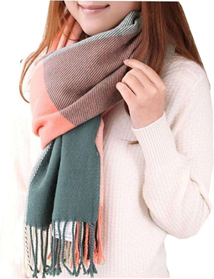 Womens Scarf Fashion Long Plaid Shawls Wraps Big Grid Winter Warm Lattice Large Scarves Gifts