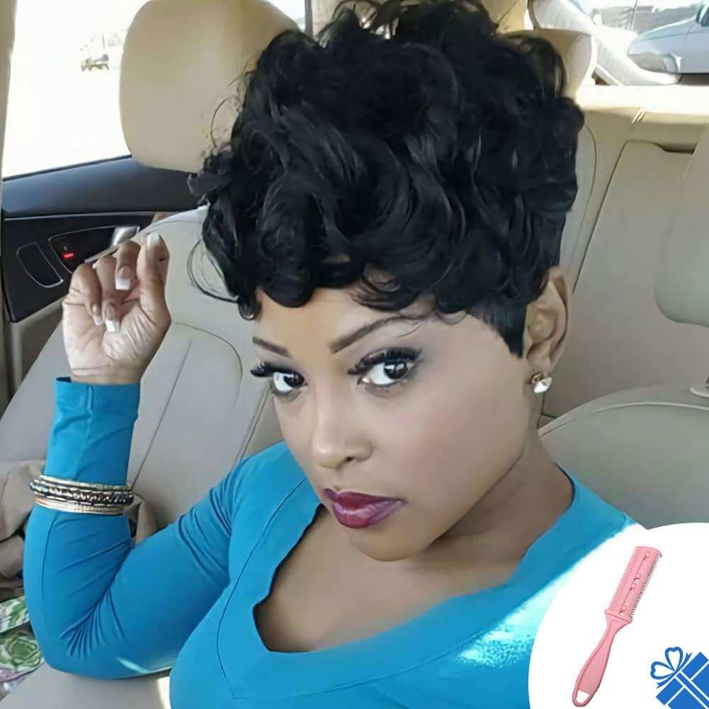 Grey Pixie Cut Wig with Bangs - Short and Fluffy, Natural Wavy Style for Black Women (Grey)











Worried that your wispy locks can't accommodate a bold short hairstyle? The combination of pixie cut hair and Gray color can give you a smartFluffy, Natural Wavy Style