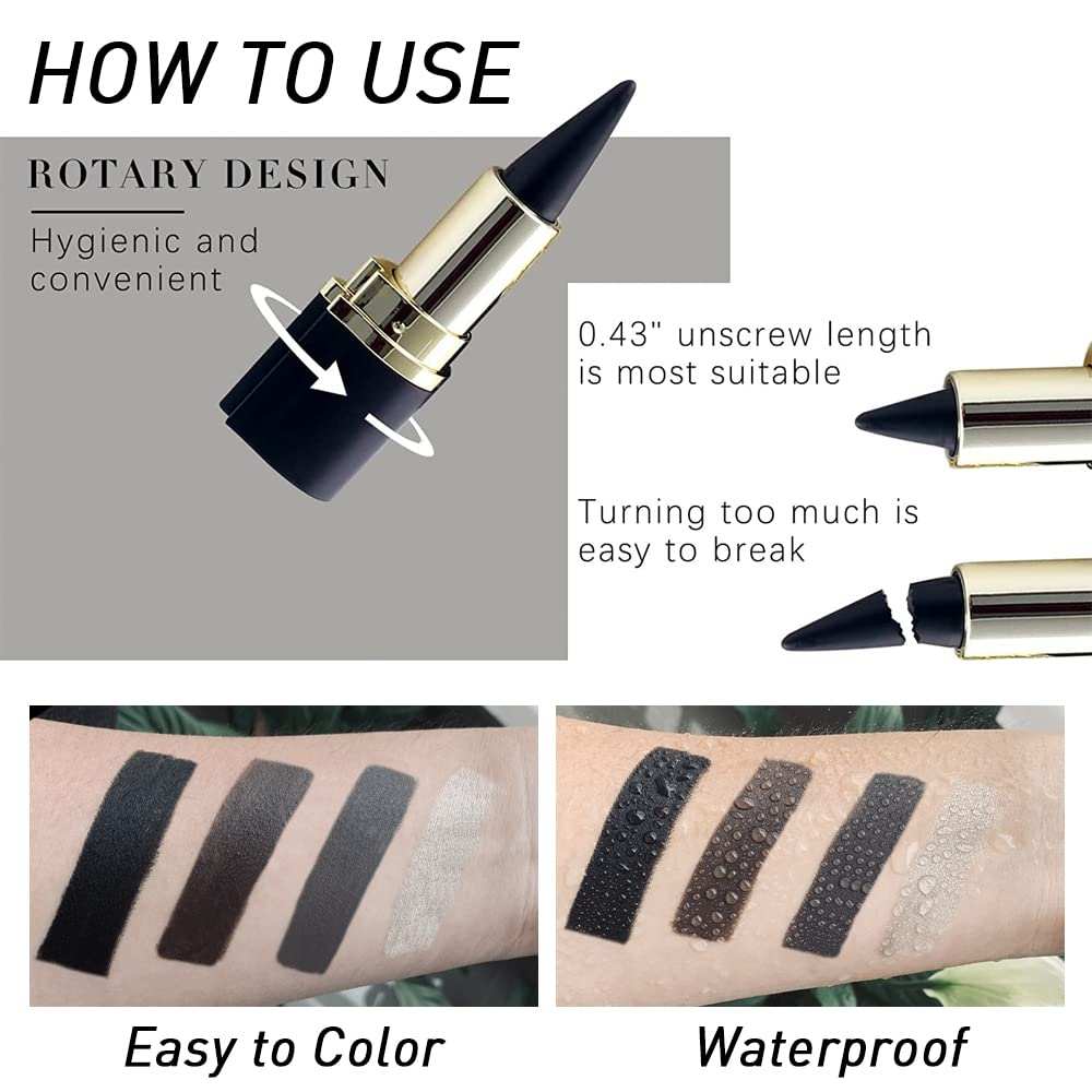 2Pcs Black Brown Gel Eyeliner Pencil Eye Black Face Paint Sticks Makeup Set Waterproof Matte Cream Crayon Eyeliner Pencil Set Cat Eye Liners Eyeshadow Lipstick Delineador De Ojos Contra El Agua