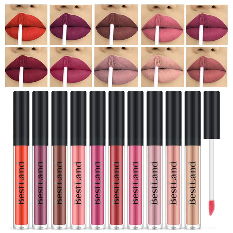  12Pcs Matte Lipstick Kit - Long-Lasting Waterproof Lip Gloss