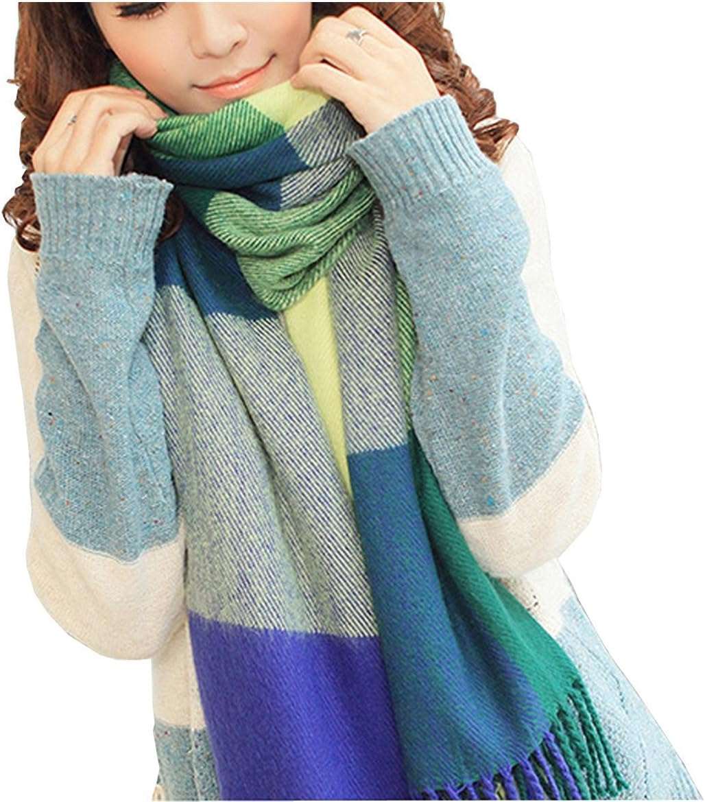 Womens Scarf Fashion Long Plaid Shawls Wraps Big Grid Winter Warm Lattice Large Scarves Gifts