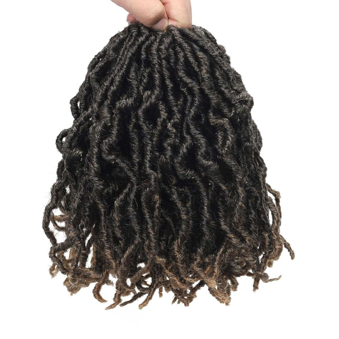 8 Packs Short Faux Locs Crochet Hair - 120 Strands, 12 Inch Soft Wavy ♕TEXTURE: Natural Texture ,Soft Faux Locs Crochet Hair 100% Handmade Low Temperature Synthetic Fiber,No Smell.
♕SIZE:12Inch Short Locs Crochet Hair 15 Strands/Pack,U8 Packs Short Faux Locs Crochet Hair - 120 Strands, 12 Inch Soft Wavy Dreadlocks, Pre-Looped