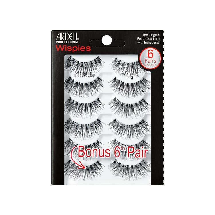 False Eyelashes Demi Wispies Black, 1 Pack (6 Pairs per Pack)