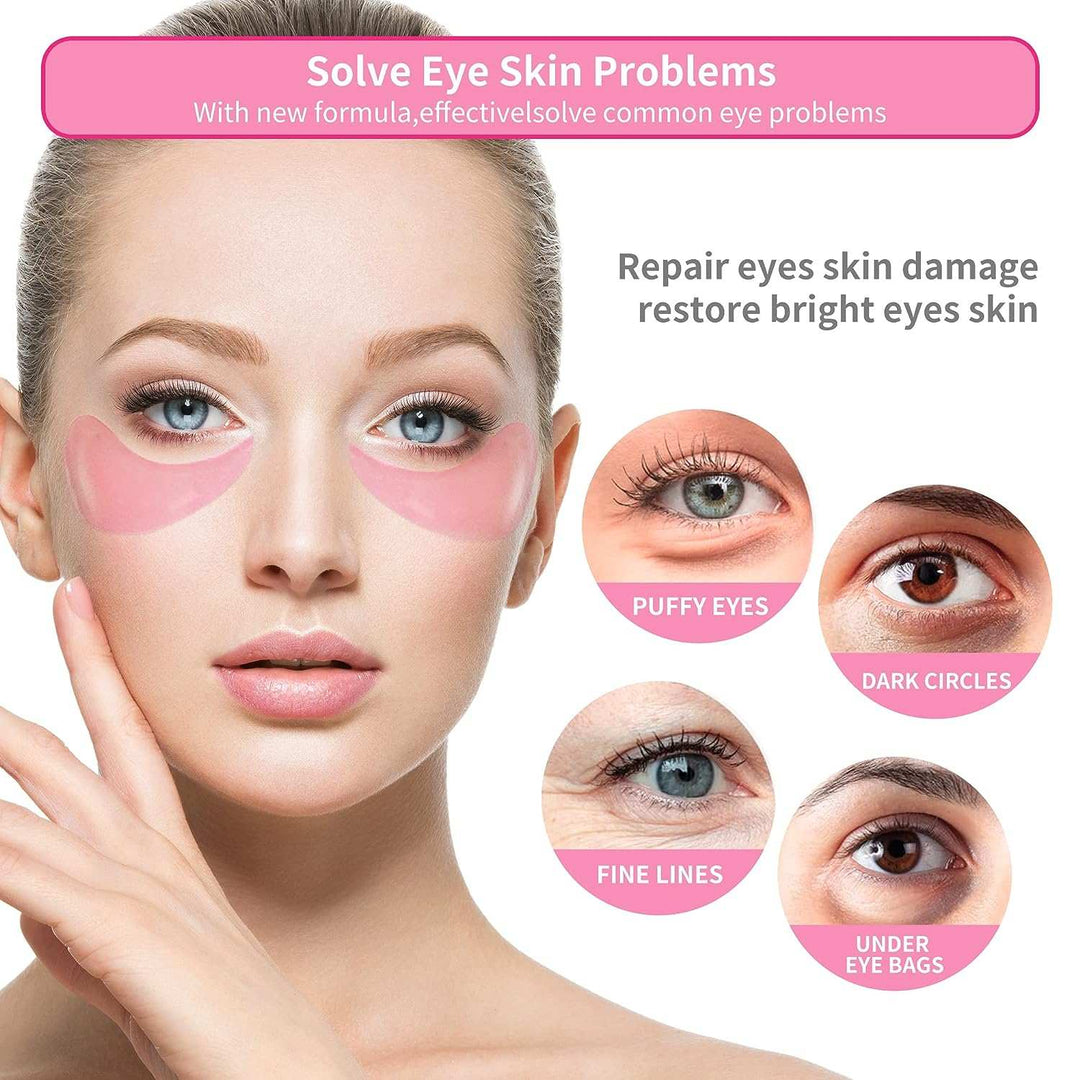 60 Pcs Rose Eye Mask for Dark Circles | Hydrating & Refreshing