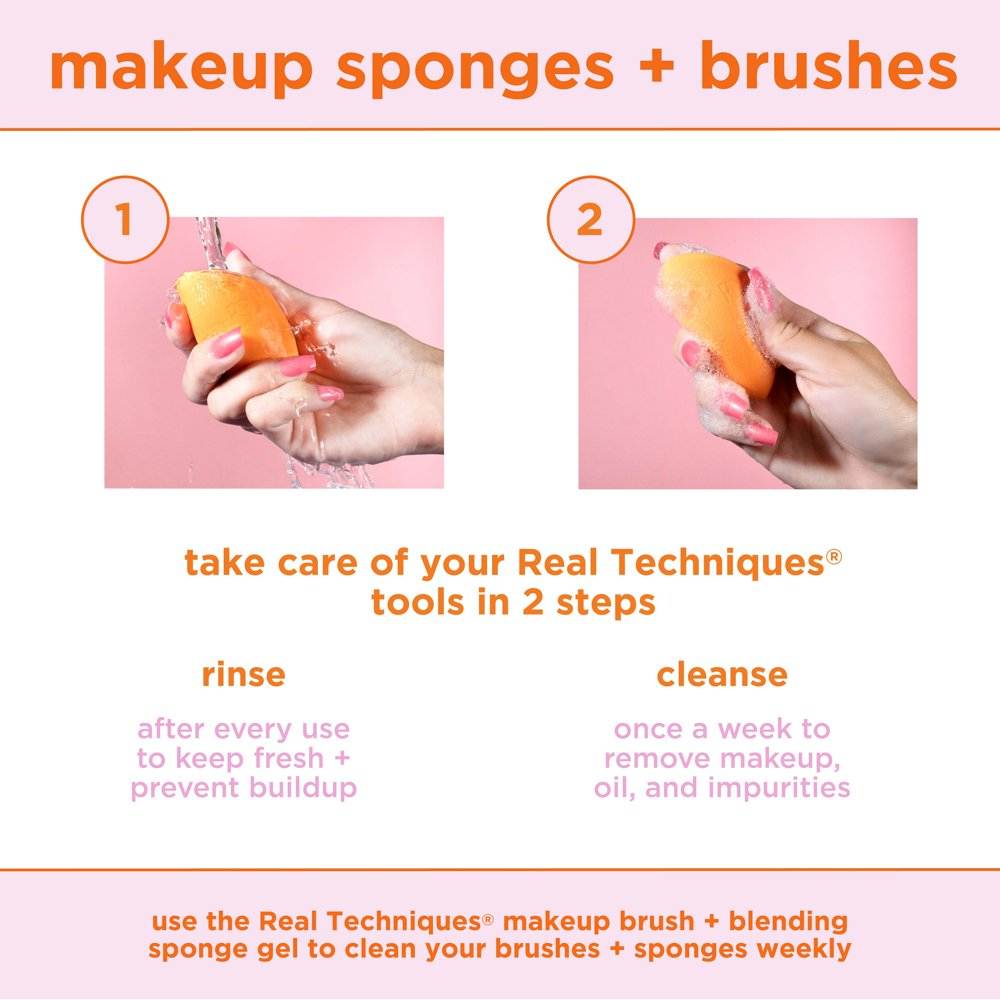 Miracle Complexion Makeup Sponge, Makeup Sponge for Foundation, Orange, 2 Count