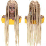 Full Lace Frontal Knotless Box Braid Wig- Glueless Synthetic Cornrow Braided Lace Front Wigs with Baby Hair 