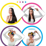 Heatless Flexible Hair Rollers Curlers 42-pack 7" Soft Foam Flexi TwisHair Roller Set: Great alternative to velcro, these rollers come in 42 pieces, all 7-inches with 6 thickness types. Perfect for curling short, medium, and long hair.Heatless Flexible Hair Rollers Curlers 42-pack 7" Soft Foam Flexi Twist