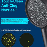 Filtered Shower Head with Handheld, High Pressure 6 Spray Mode Showerhead with Filters, Water Softener Filters Beads for Hard Water - Remove Chlorine - Reduces Dry Itchy Skin, Matte Black