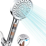 Filtered Shower Head with Handheld, High Pressure 6 Spray Mode Showerhead with Filters, Water Softener Filters Beads for Hard Water - Remove Chlorine - Reduces Dry Itchy Skin, Matte Black