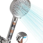 Filtered Shower Head with Handheld, High Pressure 6 Spray Mode Showerhead with Filters, Water Softener Filters Beads for Hard Water - Remove Chlorine - Reduces Dry Itchy Skin, Matte Black