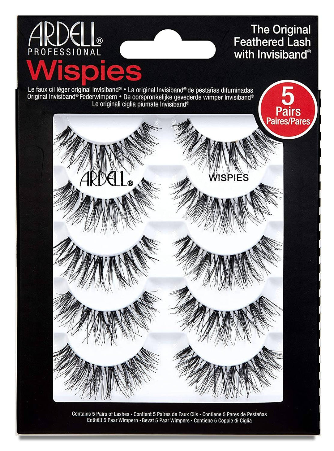 False Eyelashes Demi Wispies Black, 1 Pack (6 Pairs per Pack)