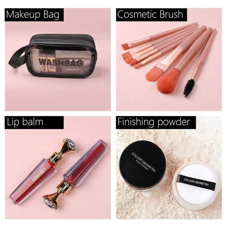 Makeup Kit All-In-One Makeup Gift Set for Women Full Kit,Including Tra【All In One Makeup Set】This makeup set for girls contains: 2 x 16-color Eyeshadow Palettes, 2 x Lip Glosses, 2 x Lipsticks, 2 x Foundations, Powder, 8 x Makeup BrushMakeup Gift Set